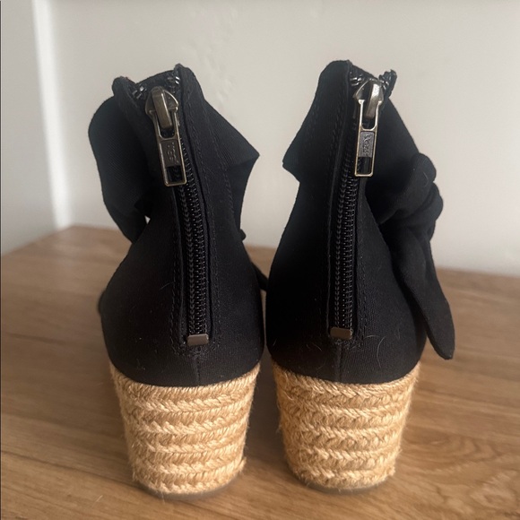 UGG Black Fabric Jute Wedge Sandals with Cork Insoles Casual Vacation Size 7.5 - Picture 3 of 12